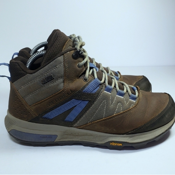 Merrell Zion Waterproof Leather Hiking Trail Boots Shoes - Picture 1 of 8